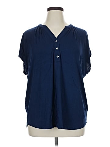 Joan Vass New York Short Sleeve Henley (view 1)