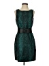 Peter Nygard 100% Polyester Paisley Teal Cocktail Dress Size 4 Petite - photo 1
