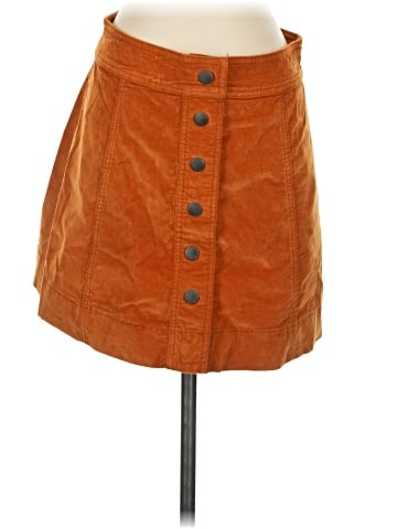 Madewell Velveteen A-Line Mini Skirt: Button-Front Edition (view 1)