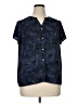 Dana Buchman 100% Polyester Stars Blue Short Sleeve Blouse Size XL Petite - photo 1