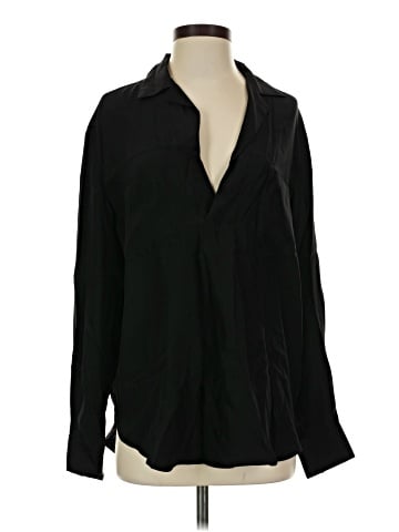 Barneys New York Long Sleeve Silk Top (view 1)