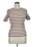 Ann Taylor Stripes Brown Short Sleeve Turtleneck Size XL - photo 1