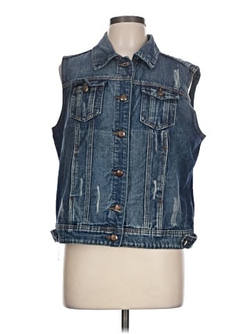 Ashley Stewart Denim Vest (view 1)