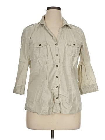 SONOMA life + style 3/4 Sleeve Button-Down Shirt (view 1)