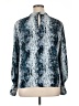 Worthington 100% Polyester Animal Print Blue Long Sleeve Blouse Size XL - photo 2