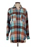 Pilcro Plaid Brown Long Sleeve Button-Down Shirt Size S - photo 1