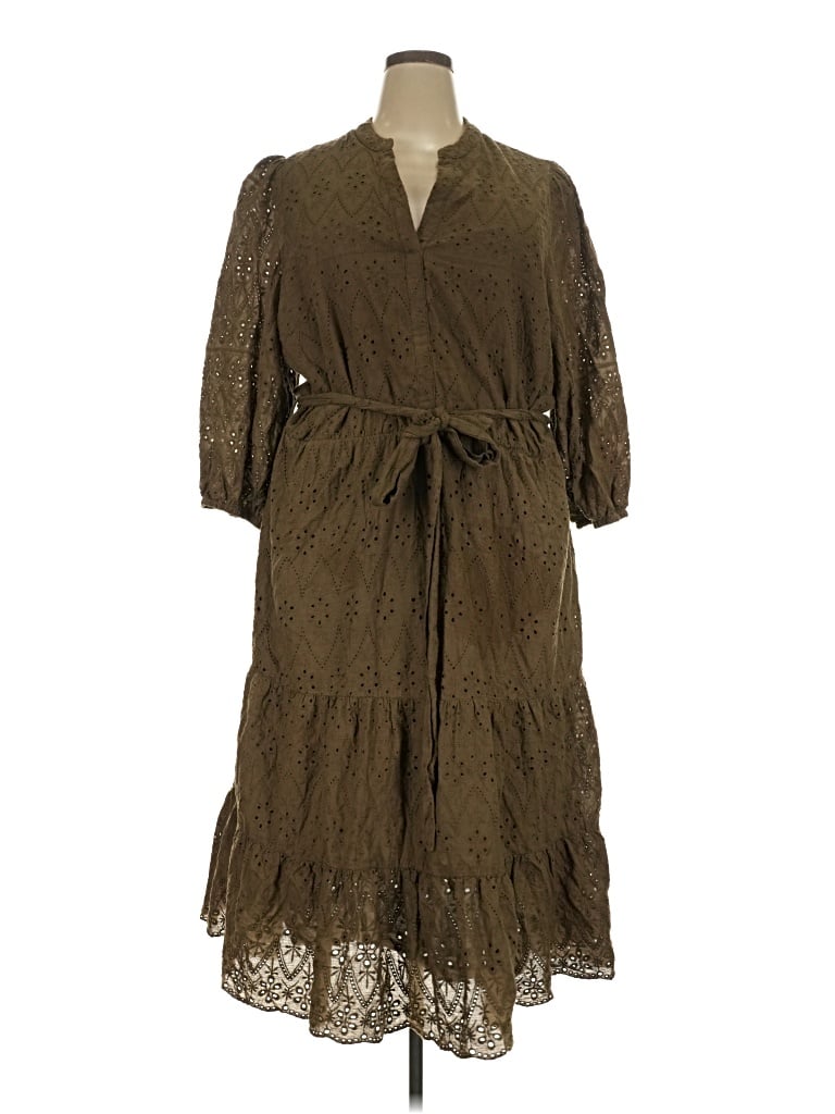 Pre-owned Assorted Brands Casual Dress In Brown
