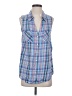 Joie Blue Sleeveless Button-Down Shirt Size S - photo 1