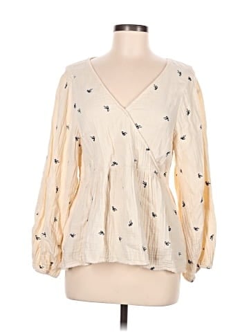 Madewell Lightspun Peplum Wrap Top in Tiny Bows (view 1)