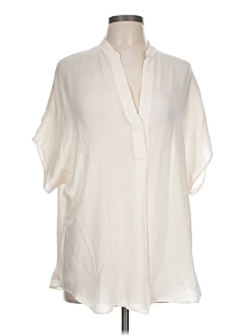 Vince. Short Sleeve Silk Top (view 1)