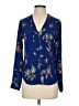 Express 100% Polyester Blue Long Sleeve Blouse Size XS - photo 1