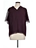 Ann Taylor 100% Polyester Burgundy Short Sleeve Blouse Size L - photo 1