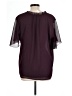 Ann Taylor 100% Polyester Burgundy Short Sleeve Blouse Size L - photo 2