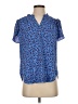 41Hawthorn 100% Polyester Animal Print Blue Short Sleeve Blouse Size S - photo 1