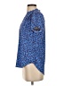41Hawthorn 100% Polyester Animal Print Blue Short Sleeve Blouse Size S - photo 5