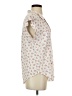 Jachs Girlfriend 100% Rayon Floral Ivory Short Sleeve Blouse Size S - photo 4