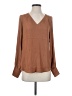 Maison d' Amelie 100% Polyester Solid Brown Long Sleeve Blouse Size XS - photo 1