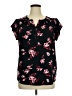 41Hawthorn Floral Black Short Sleeve Blouse Size XL - photo 1