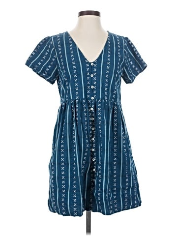 Madewell Alexandra Button-Front Mini Dress in Jacquard Stripe (view 1)