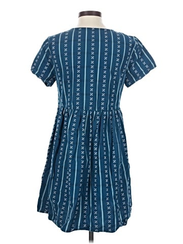 Madewell Alexandra Button-Front Mini Dress in Jacquard Stripe (view 2)