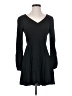 Express 100% Rayon Solid Black Casual Dress Size S - photo 1