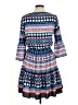Eliza J 100% Polyester Print Blue Casual Dress Size 8 - photo 2