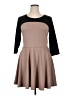 ING Color Block Brown Casual Dress Size 1X - photo 1