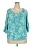 St. John's Bay Teal 3/4 Sleeve Blouse Size 2X - photo 1