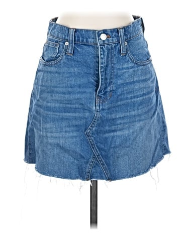 Madewell Rigid Denim A-Line Mini Skirt in Leandra Wash (view 1)