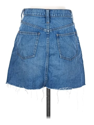 Madewell Rigid Denim A-Line Mini Skirt in Leandra Wash (view 2)