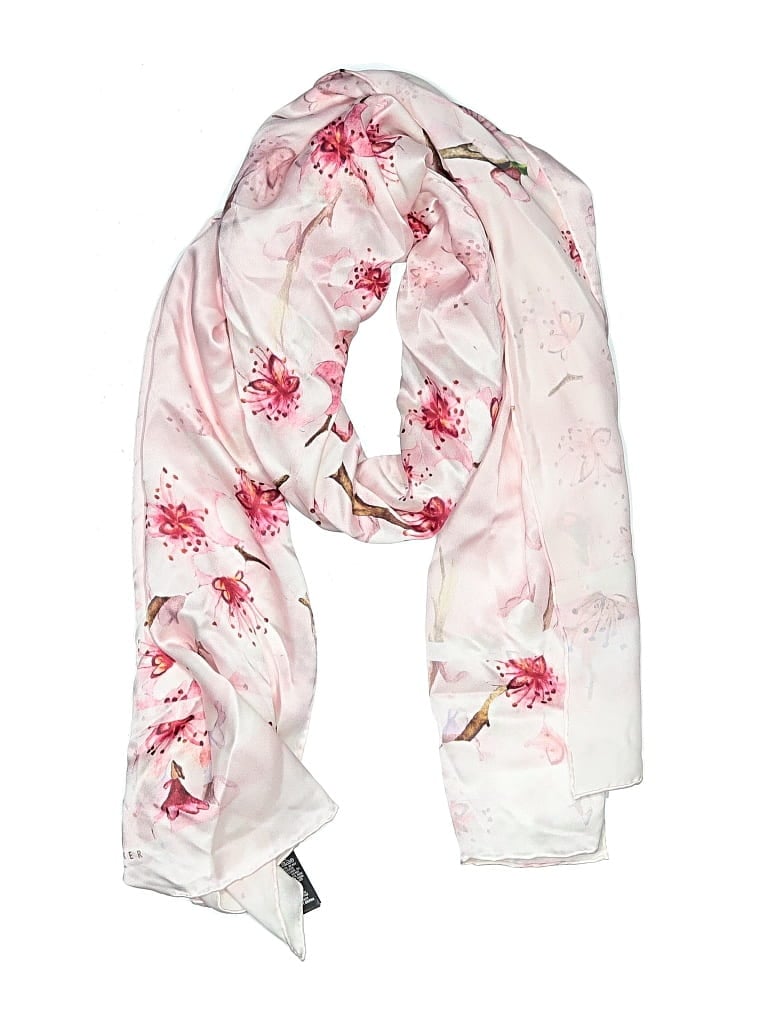 Pre-owned Ted Baker Silk Scarf In Pink