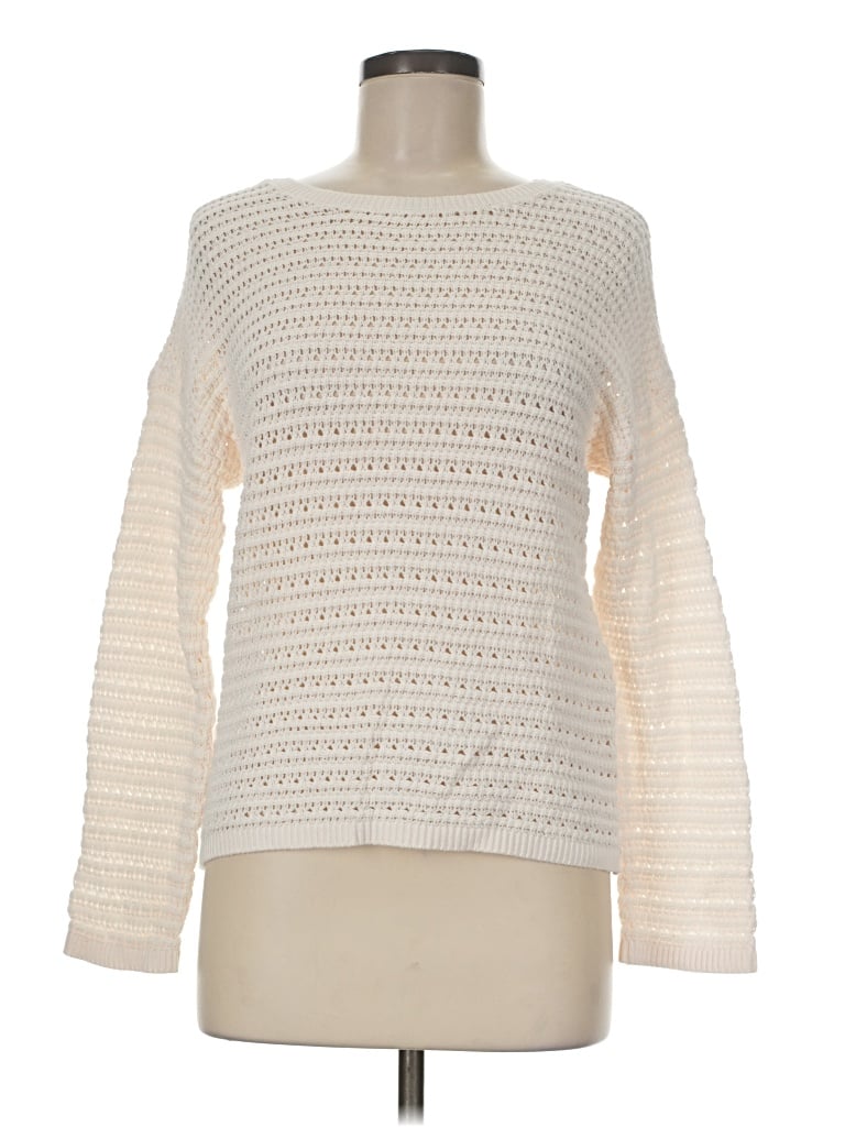 Pre-owned Ann Taylor Loft Pullover Sweater In Ivory