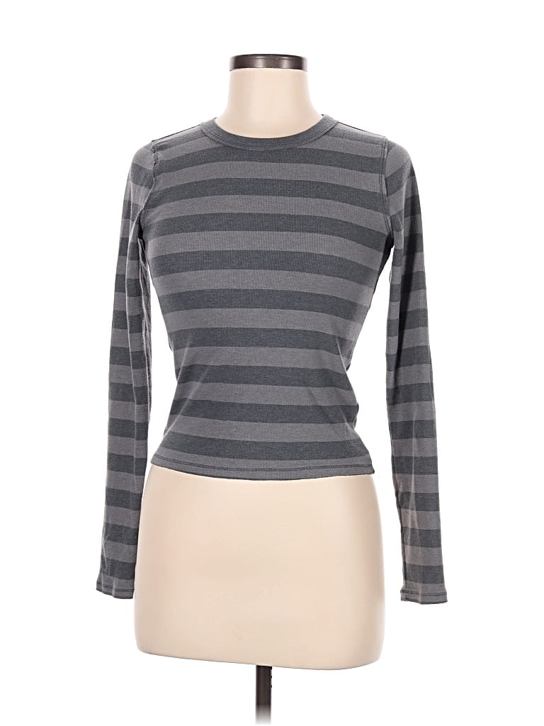 Pre-owned Hollister Long Sleeve T-shirt In Gray