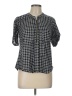 Always Indigo 100% Polyester Checkered-gingham Black 3/4 Sleeve Blouse Size L - photo 1