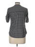 Always Indigo 100% Polyester Checkered-gingham Black 3/4 Sleeve Blouse Size L - photo 2