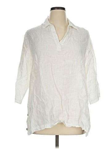 Sigrid Olsen 3/4 Sleeve Button-Down Shirt (view 1)