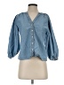 Levi's 100% Cotton Blue 3/4 Sleeve Button-Down Shirt Size XS - photo 1