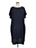 Sejour 100% Polyester Solid Blue Casual Dress Size 16 - photo 1