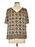 DR2 Tan Short Sleeve Blouse Size L - photo 1