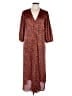 Vila 100% Polyester Print Orange Casual Dress Size EU 44 / US 14 - photo 1