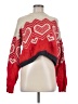 Free People Hearts Red Wool Pullover Sweater Size M - photo 1