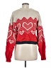 Free People Hearts Red Wool Pullover Sweater Size M - photo 2