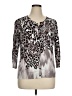 Joseph A. Animal Print Silver Cardigan Size XL - photo 1