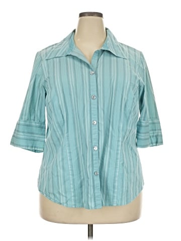 Lane Bryant Outlet 3/4 Sleeve Button-Down Shirt (view 1)