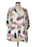 Entro 100% Polyester Color Block Pink 3/4 Sleeve Blouse Size L - photo 1