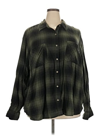 a.n.a. A New Approach Long Sleeve Button-Down Shirt (view 1)