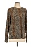 Equipment 100% Wool Animal Print Gold Brown Wool Pullover Sweater Size L - photo 1