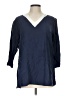 Winter Silks Blue 3/4 Sleeve Silk Top Size L - photo 1