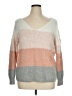 Adora Color Block Orange Pullover Sweater Size 1X - photo 1