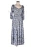 Angie 100% Rayon Paisley Blue Casual Dress Size L - photo 1